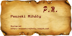Peszeki Mihály névjegykártya