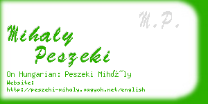 mihaly peszeki business card